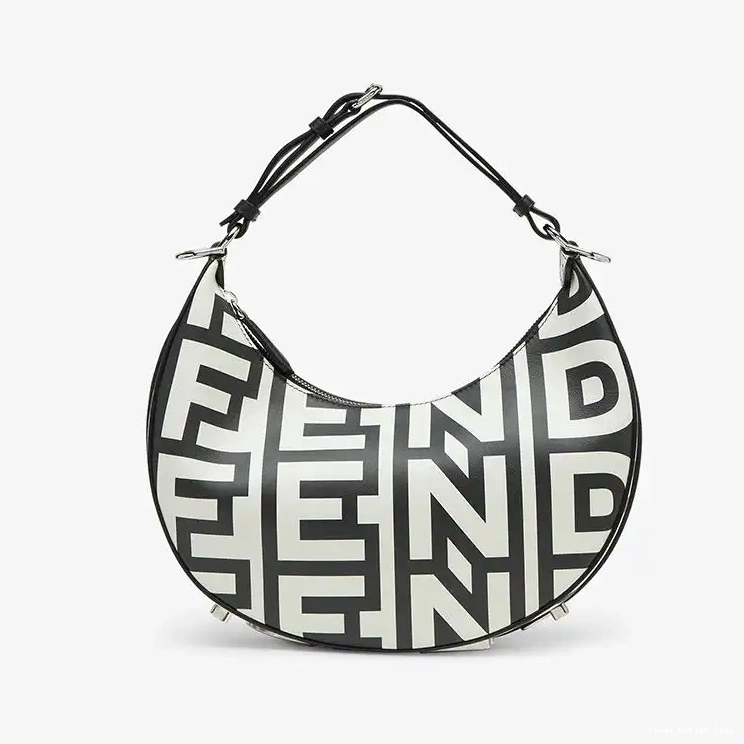 Cheap Bag Roma Fendigraphy Fendi Black Leather White In Hobo Small Fendi Capsule 0502